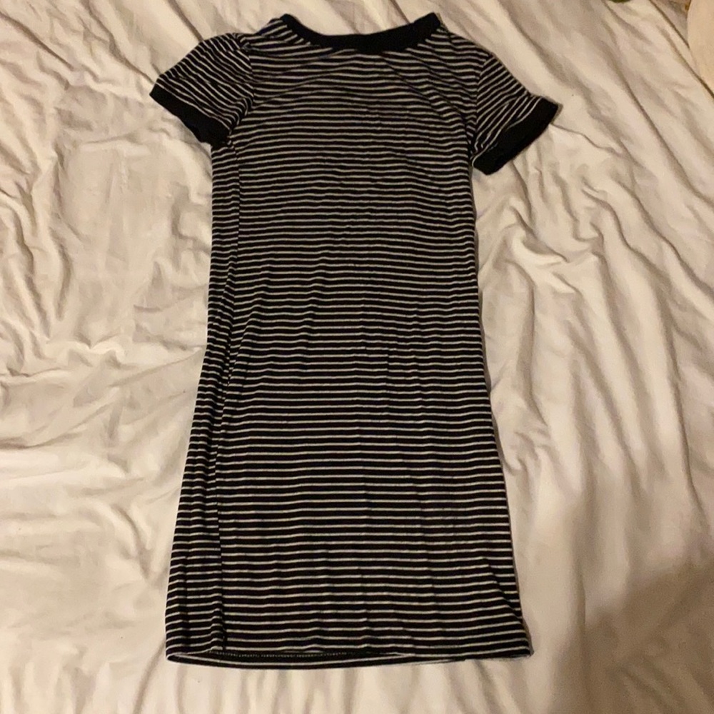 Striped bodycon T shirt dress
